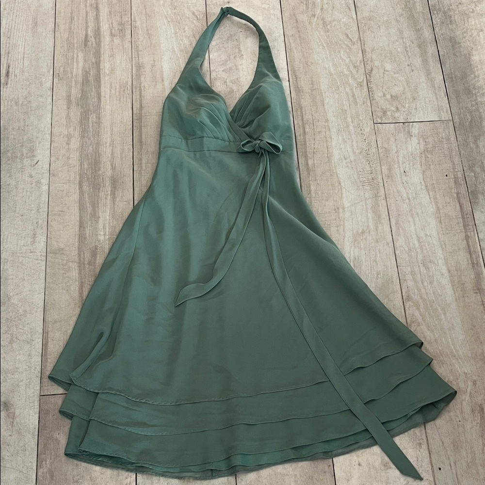 Alfred Angelo Teal Backless Halter Dress
